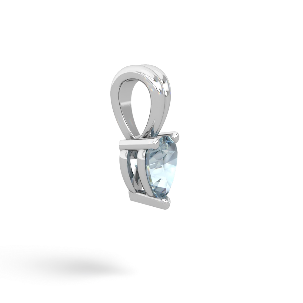 Aquamarine 5Mm Heart Solitaire 14K White Gold pendant P1861