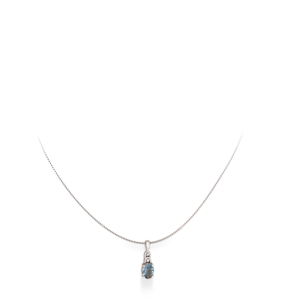 Aquamarine Links 14K White Gold pendant P4032