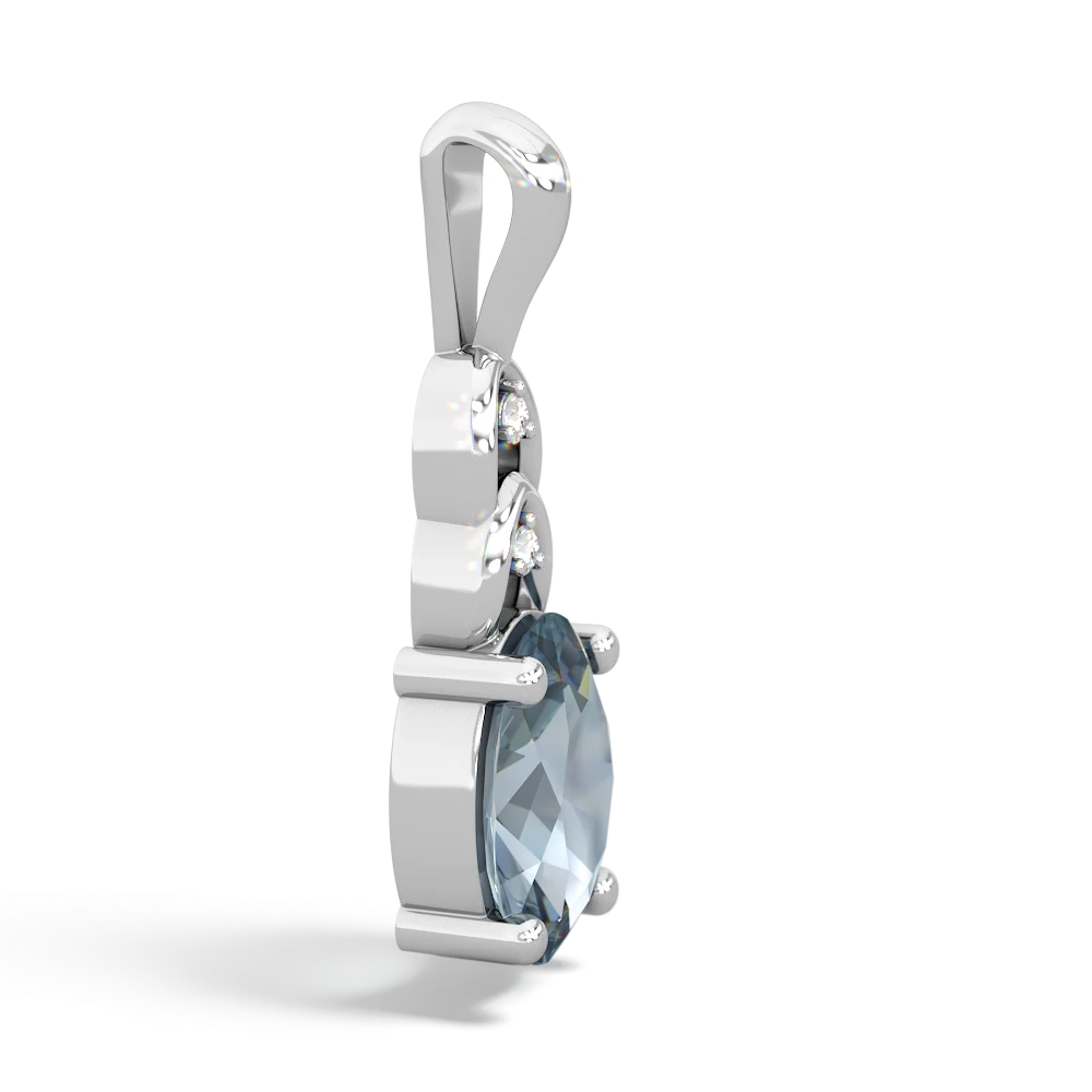 Aquamarine Links 14K White Gold pendant P4032