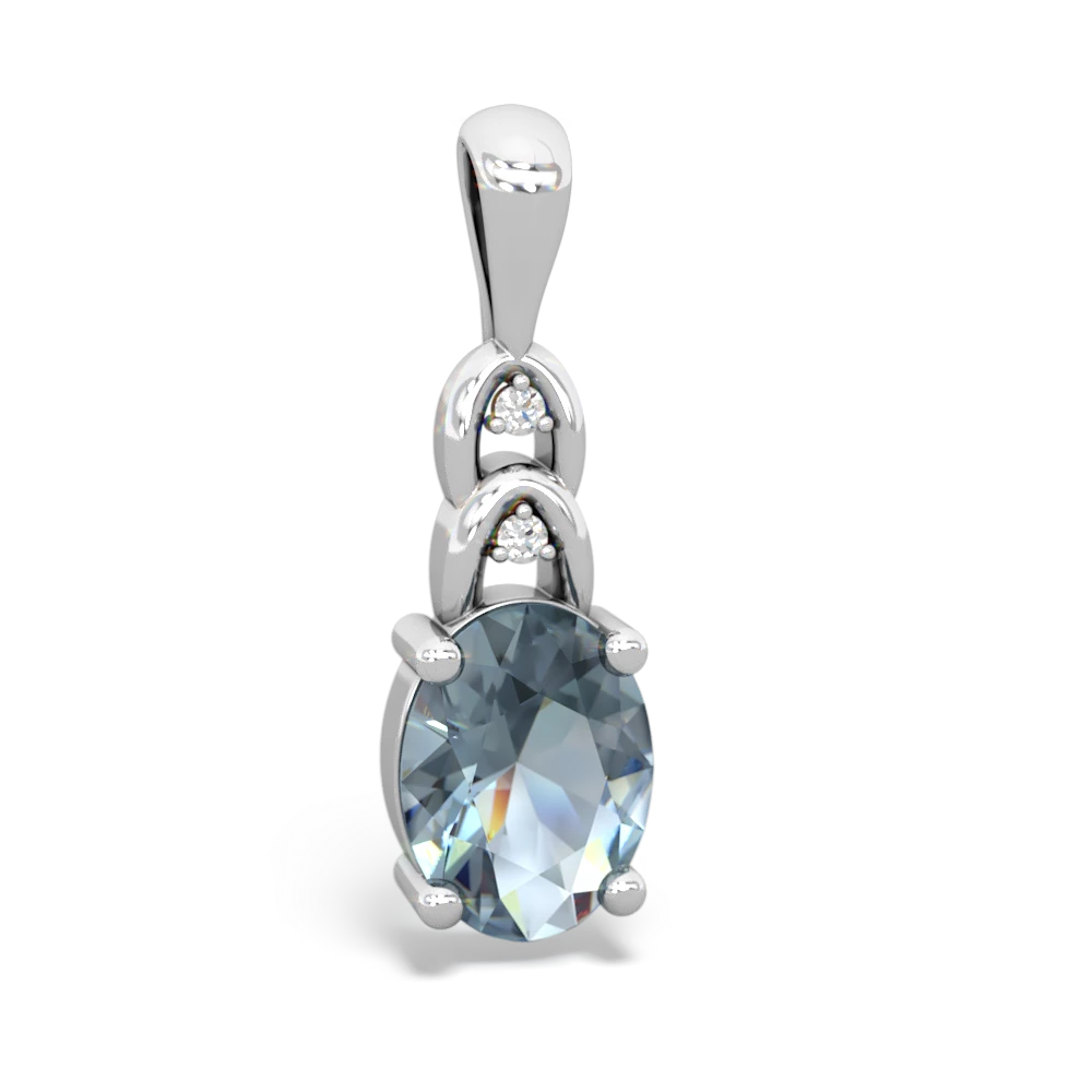 Aquamarine Links 14K White Gold pendant P4032