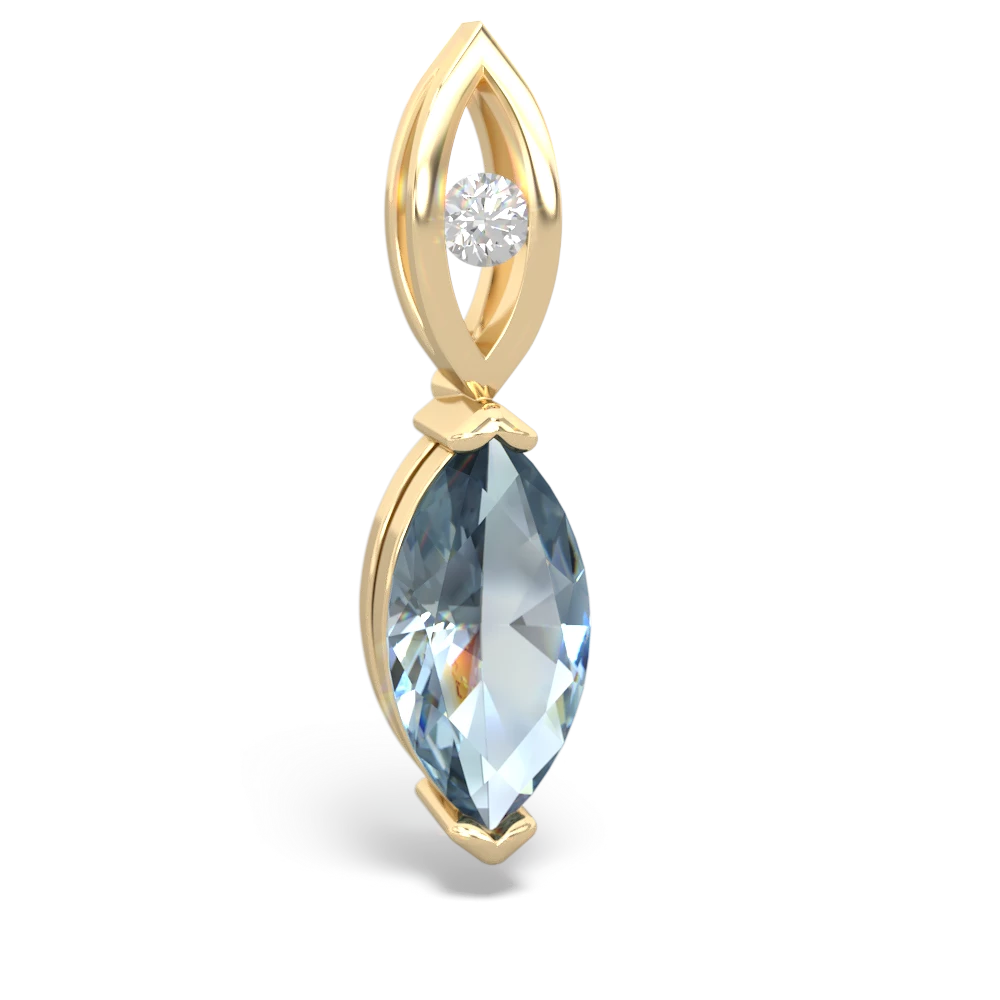 Aquamarine Marquise Drop 14K Yellow Gold pendant P5333