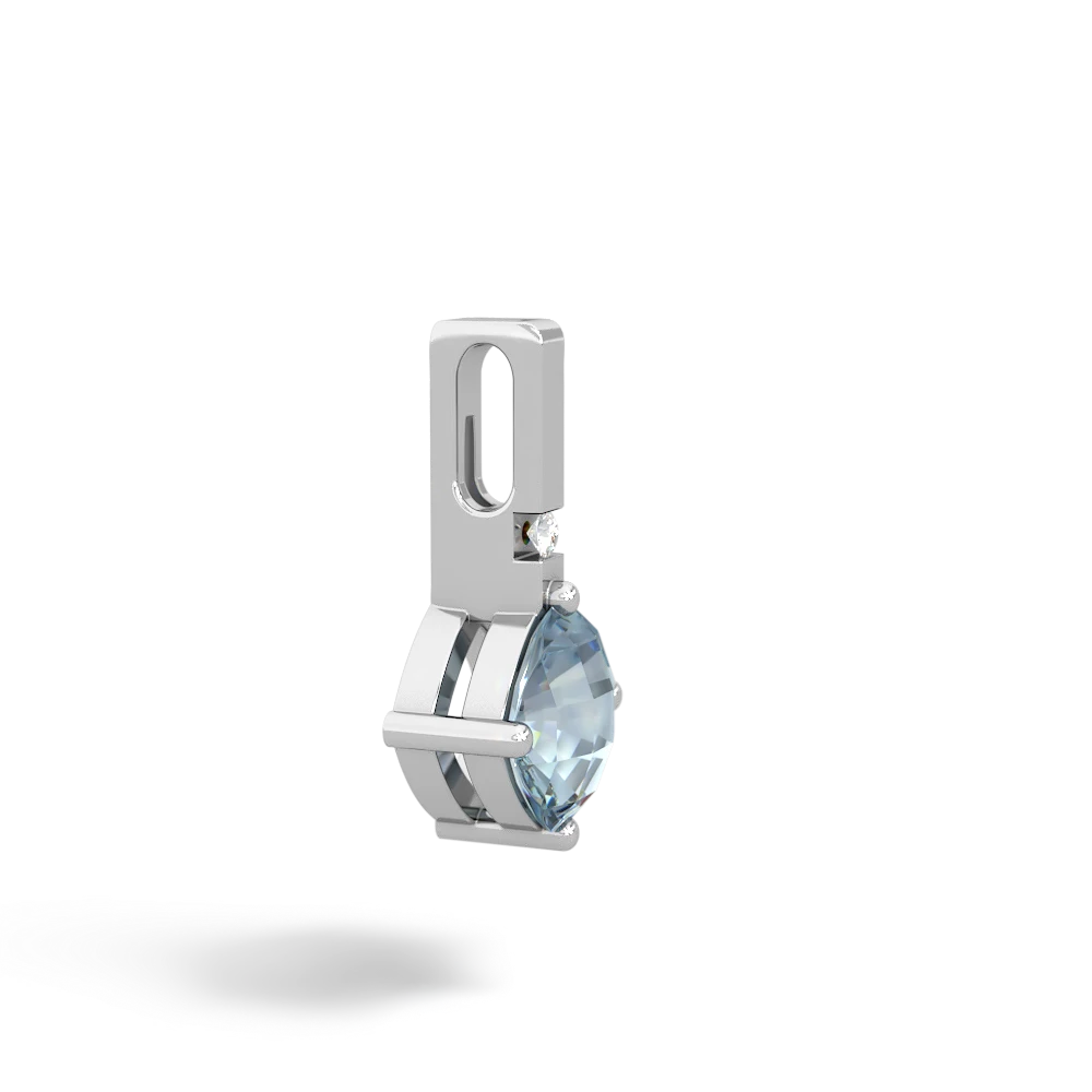 Aquamarine Simply Elegant 14K White Gold pendant P2489