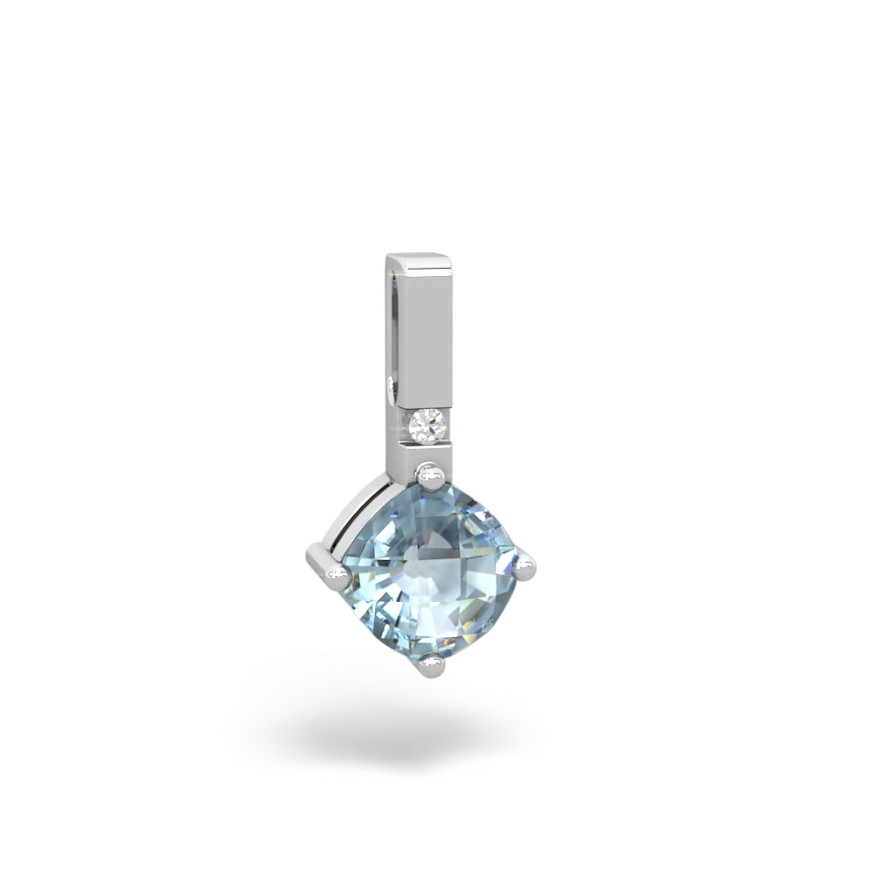 Aquamarine Simply Elegant 14K White Gold pendant P2489