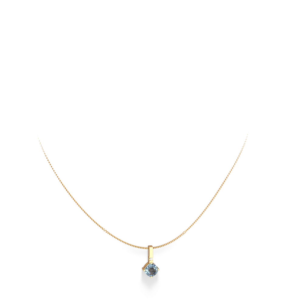 Aquamarine Simply Elegant 14K Yellow Gold pendant P2489