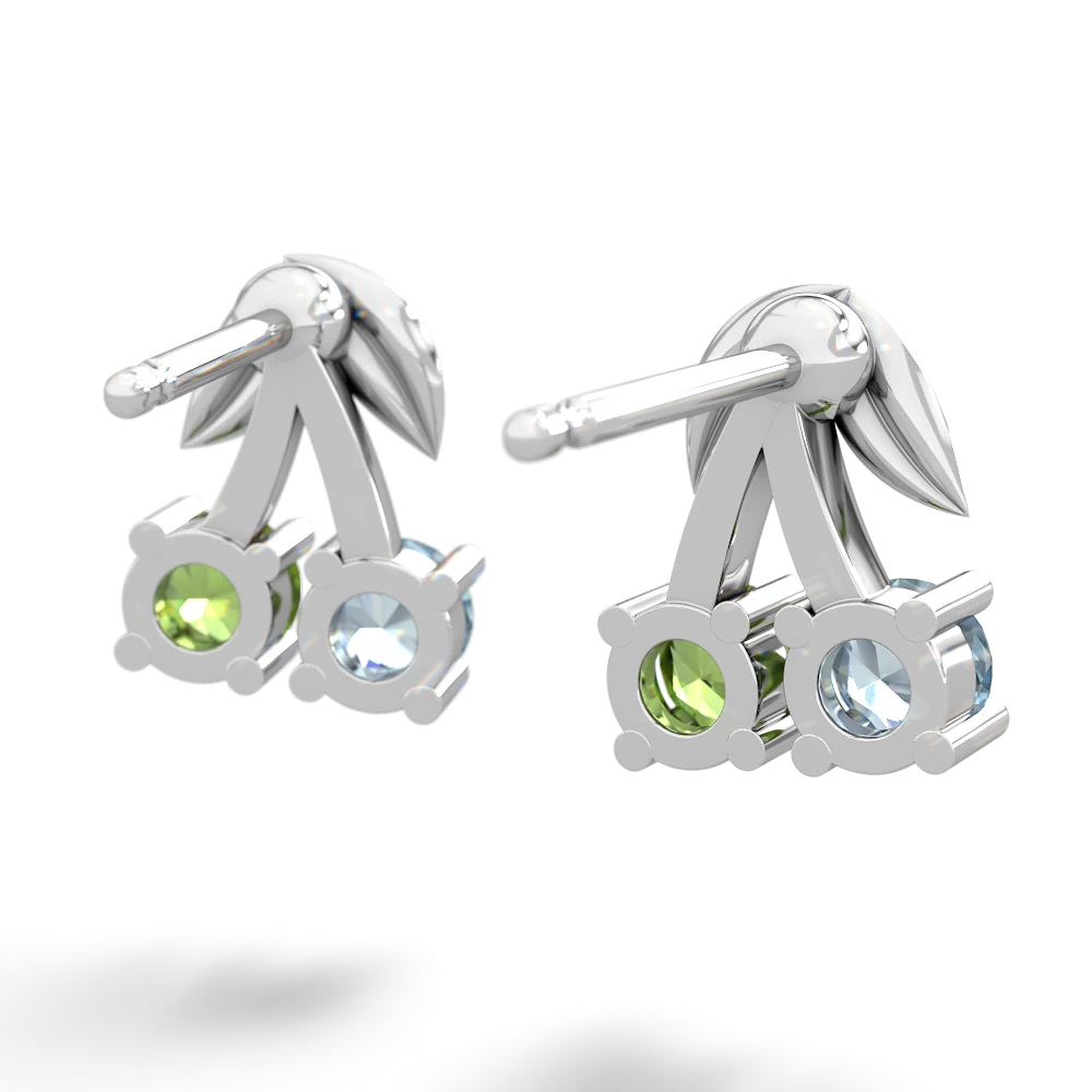 Aquamarine Sweet Cherries 14K White Gold earrings E7001