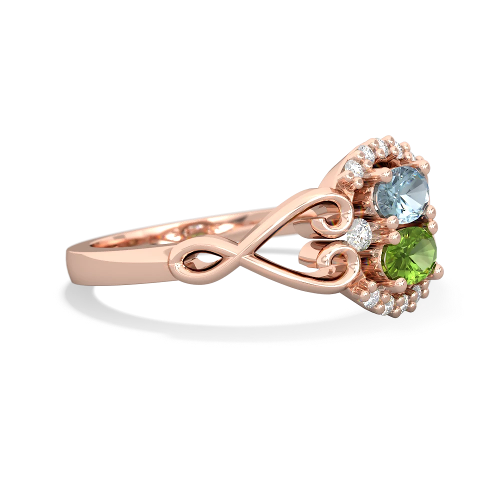 Aquamarine Love Nest 14K Rose Gold ring R5860