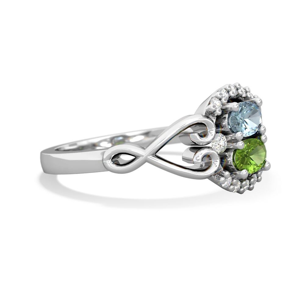 Aquamarine Love Nest 14K White Gold ring R5860