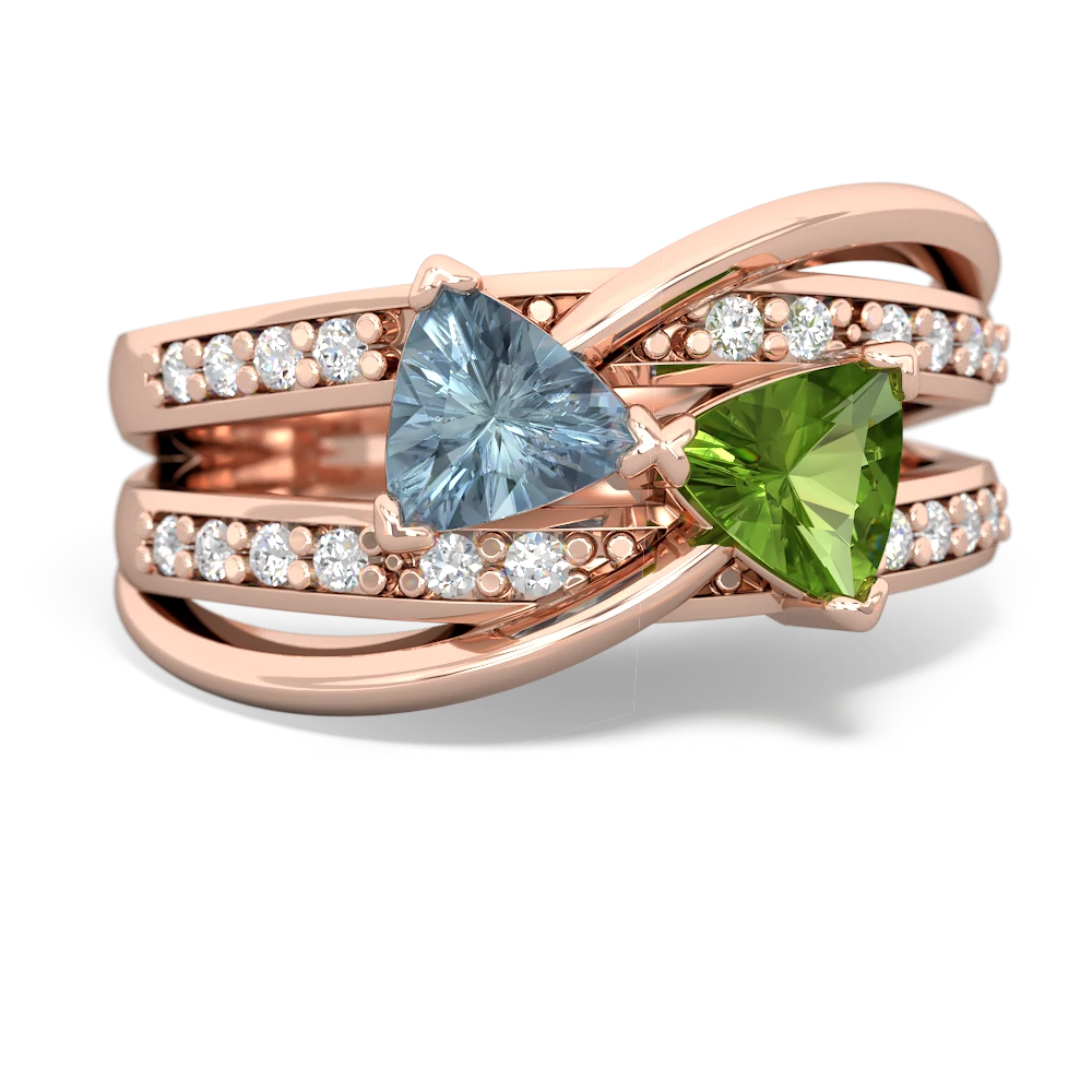 Aquamarine Bowtie 14K Rose Gold ring R2360