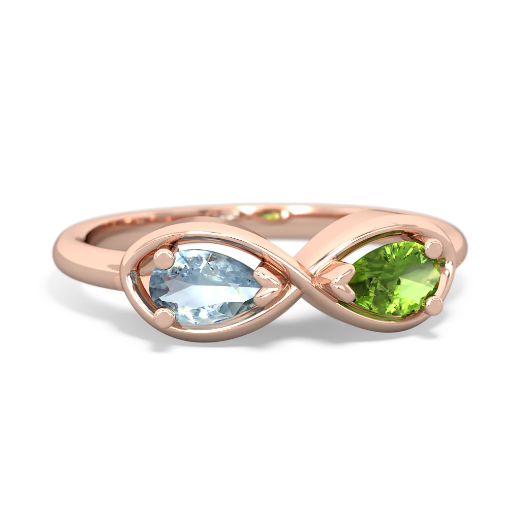 Aquamarine Infinity 14K Rose Gold ring R5050