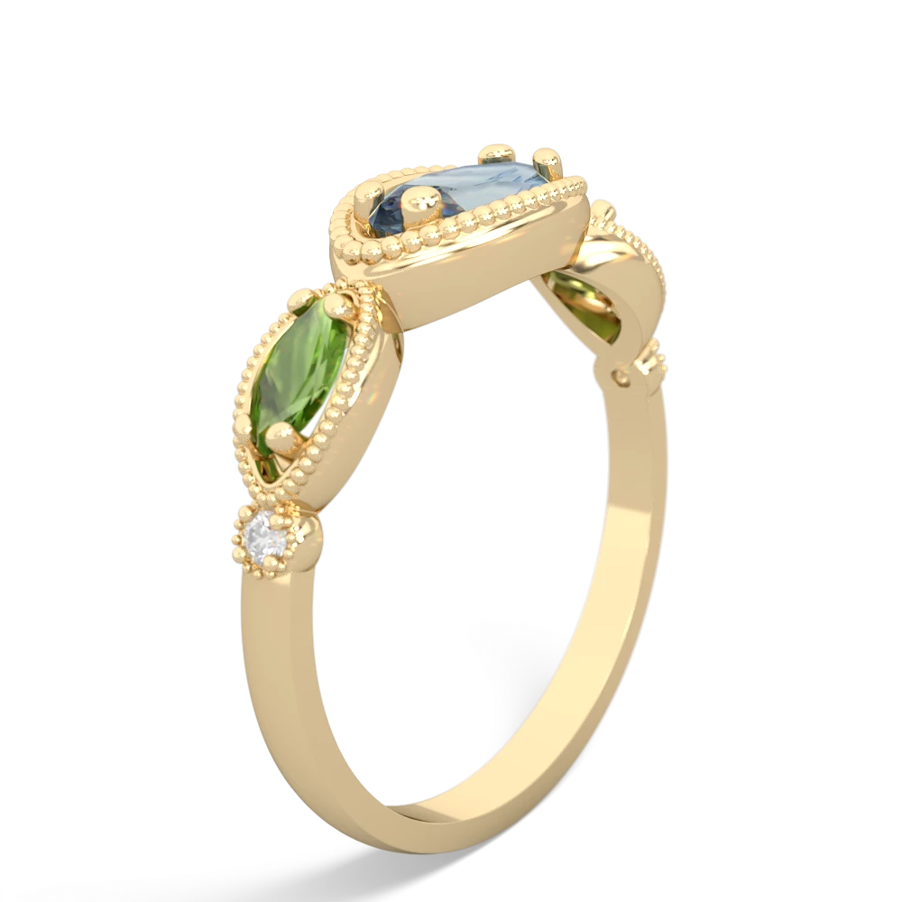 Aquamarine Milgrain Marquise 14K Yellow Gold ring R5700