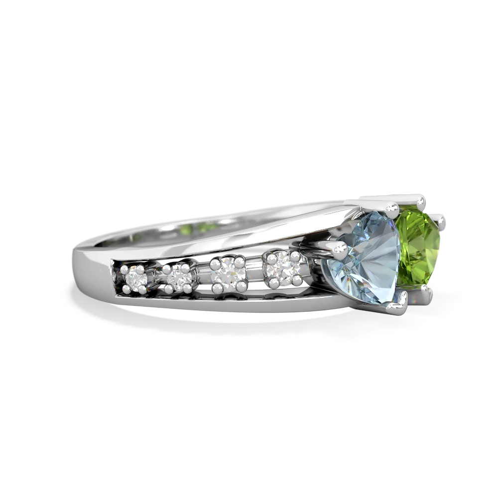 Aquamarine Heart To Heart 14K White Gold ring R3342