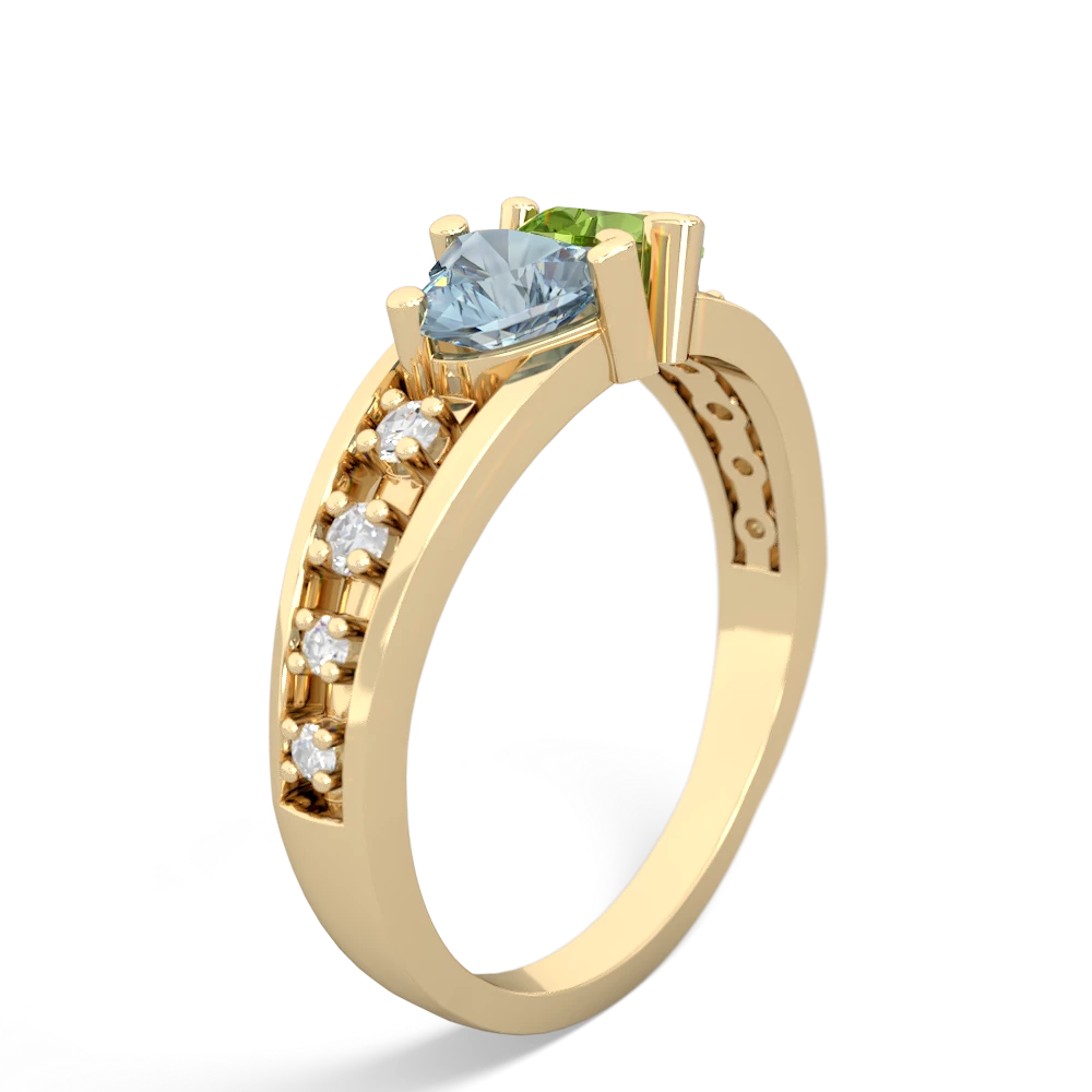 Aquamarine Heart To Heart 14K Yellow Gold ring R3342