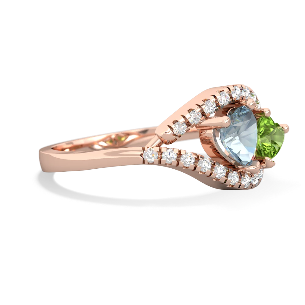 Aquamarine Mother And Child 14K Rose Gold ring R3010