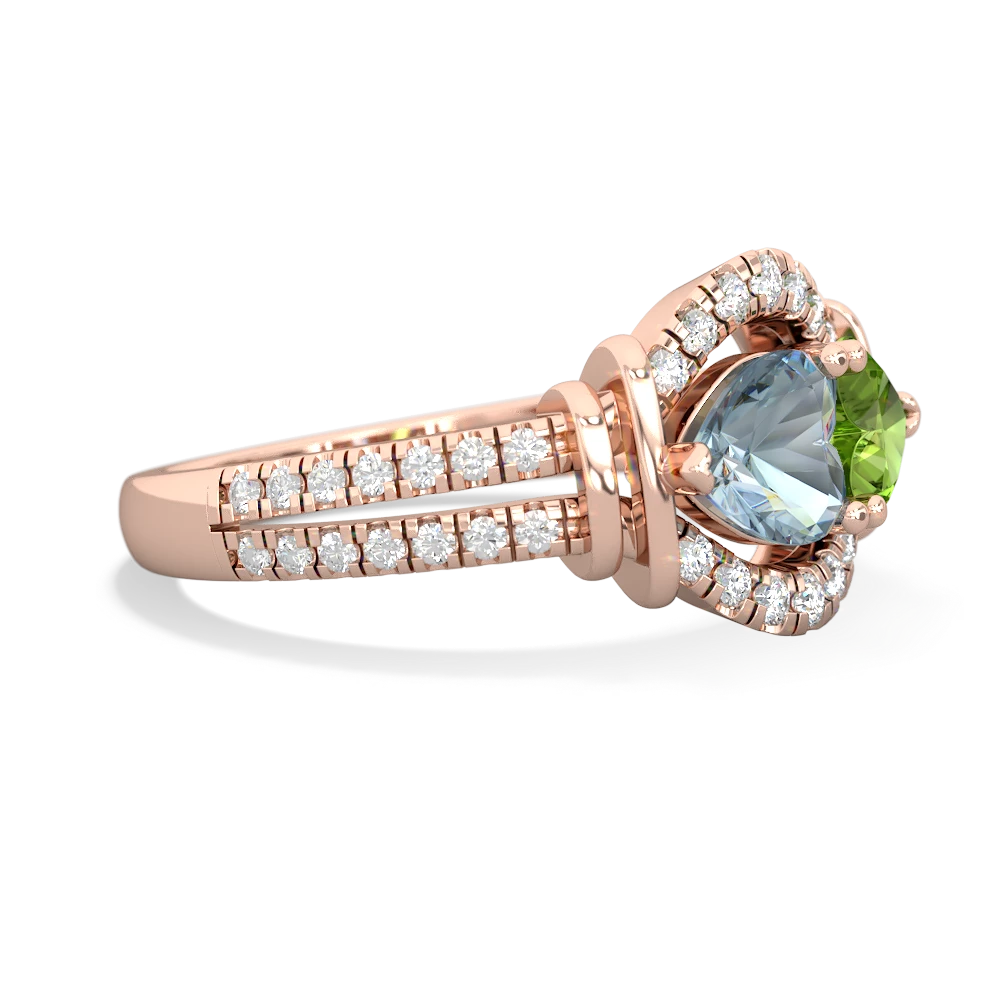 Aquamarine Art-Deco Keepsake 14K Rose Gold ring R5630