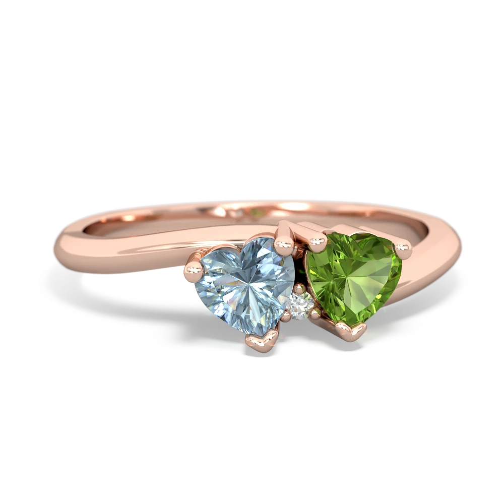 Aquamarine Sweethearts 14K Rose Gold ring R5260