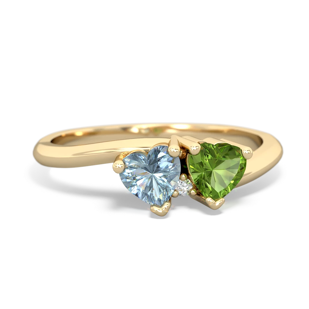 Aquamarine Sweethearts 14K Yellow Gold ring R5260