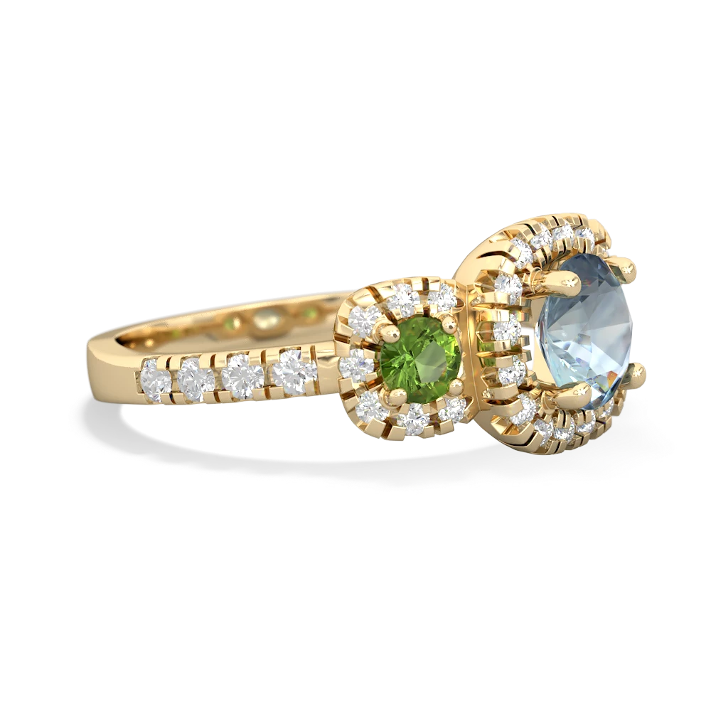 Aquamarine Regal Halo 14K Yellow Gold ring R5350