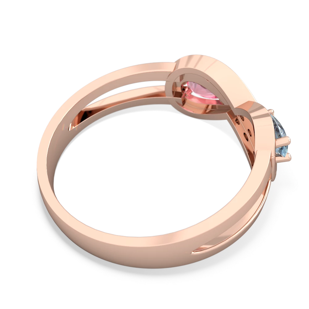 Aquamarine Diamond Infinity 14K Rose Gold ring R5390