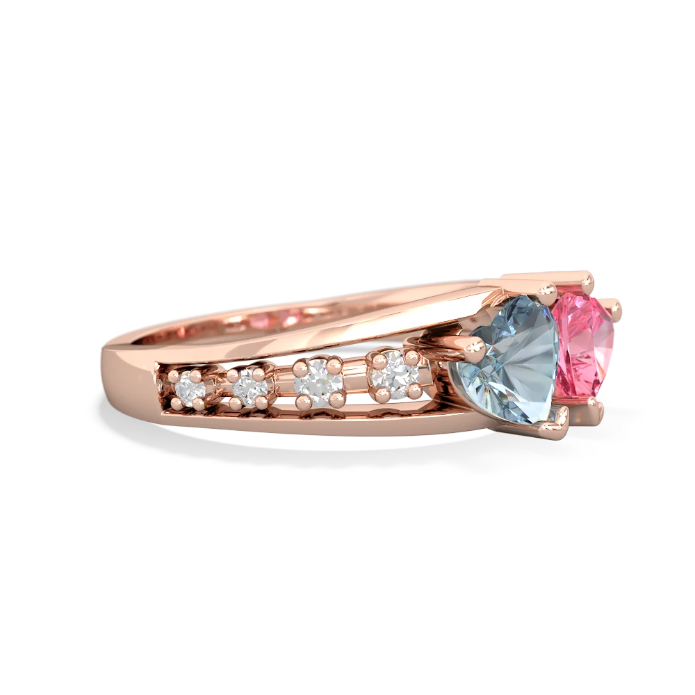 Aquamarine Heart To Heart 14K Rose Gold ring R3342