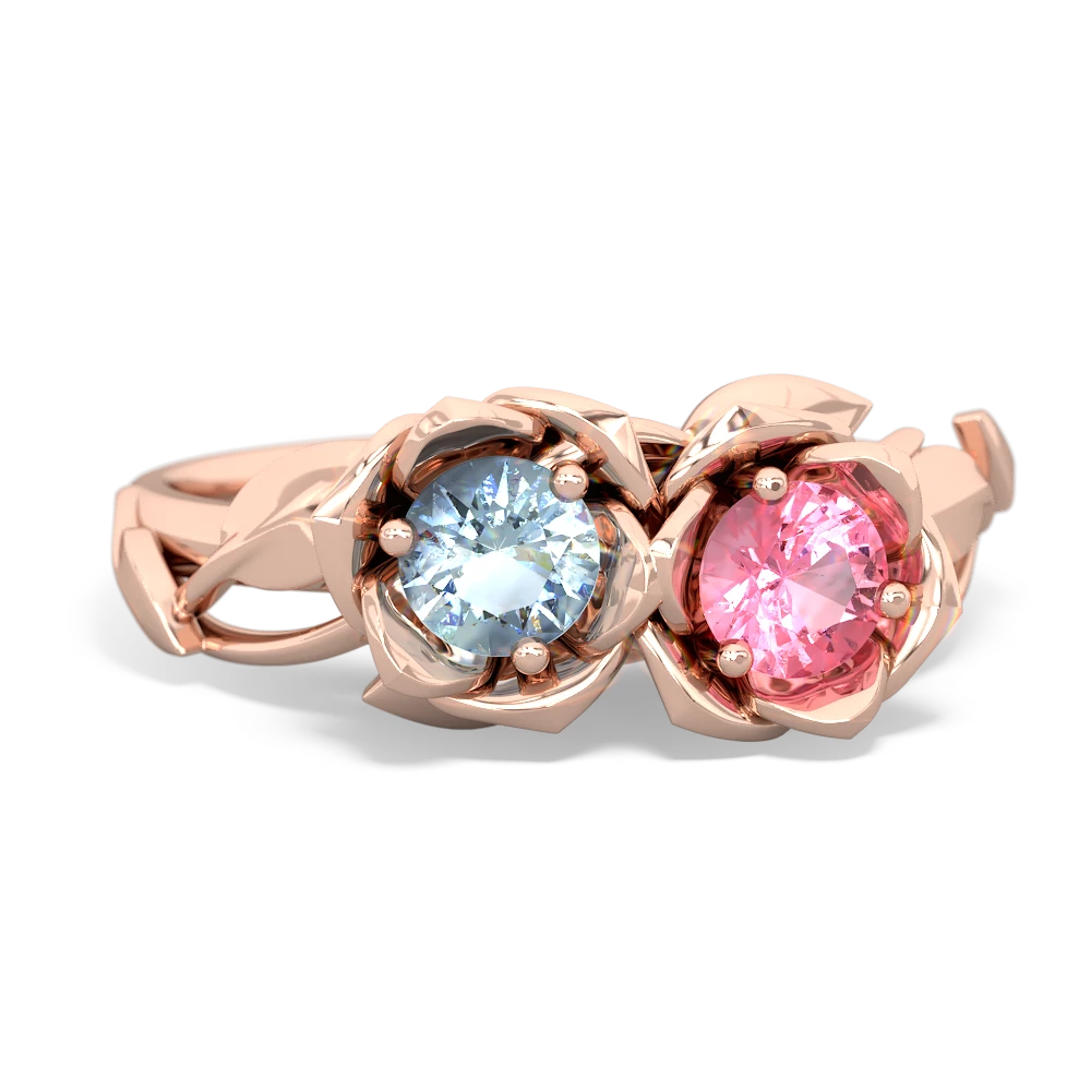 Aquamarine Rose Garden 14K Rose Gold ring R5510