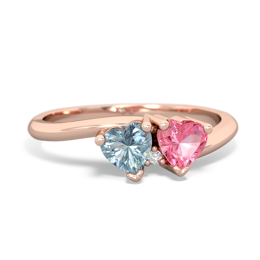 Aquamarine Sweethearts 14K Rose Gold ring R5260