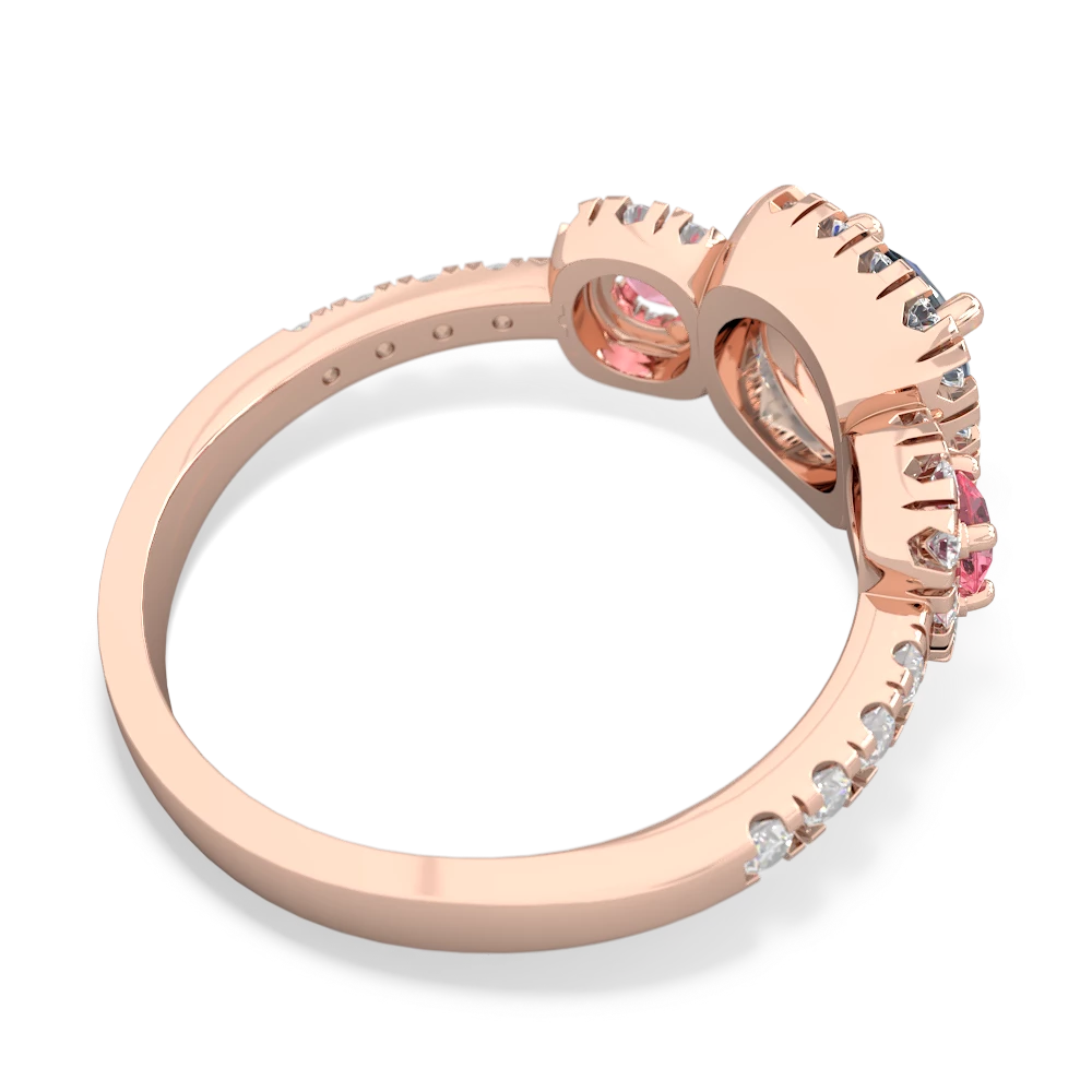 Aquamarine Regal Halo 14K Rose Gold ring R5350