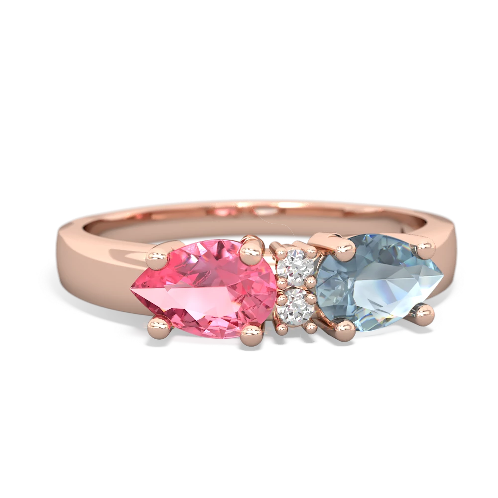 Aquamarine Pear Bowtie 14K Rose Gold ring R0865