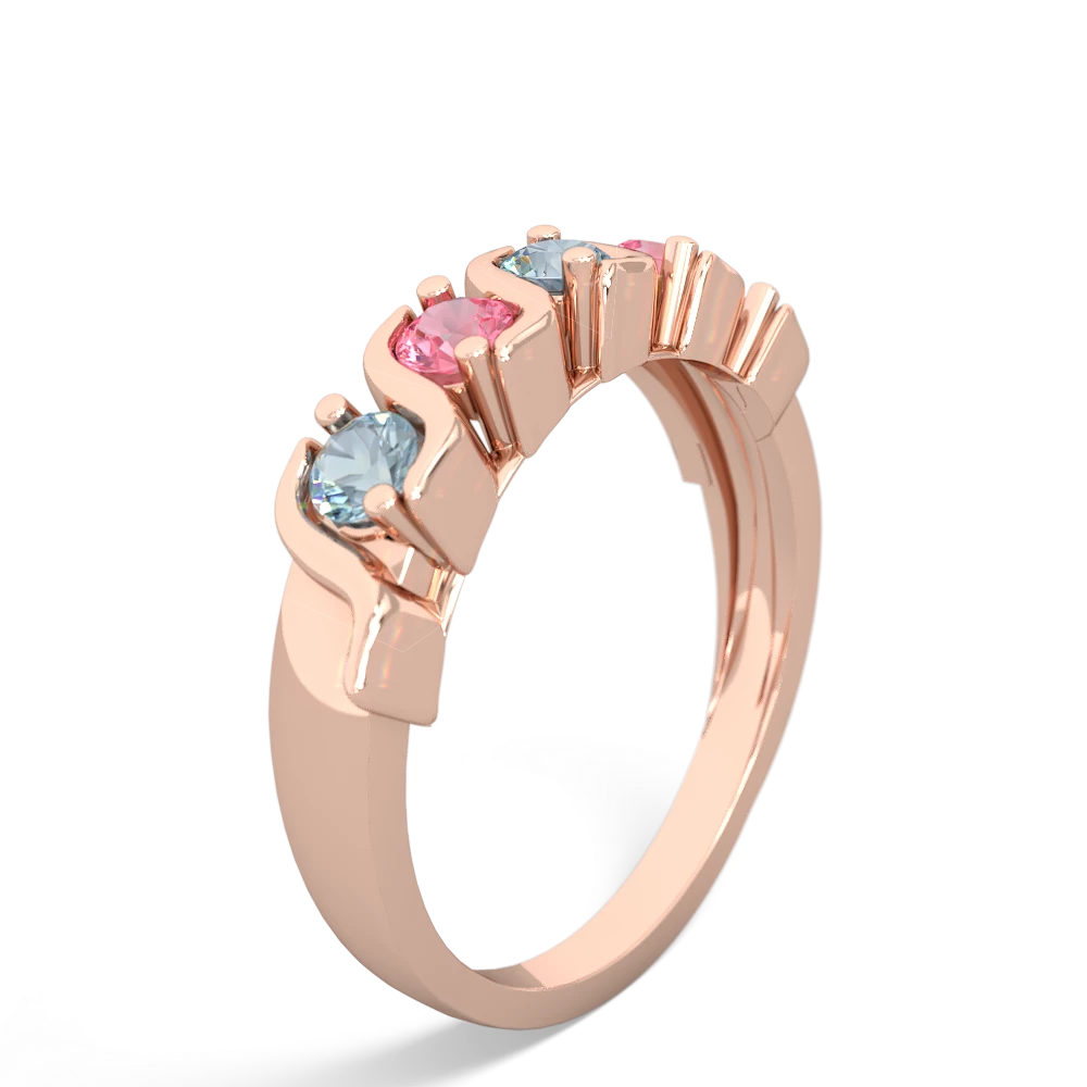 Aquamarine Anniversary Band 14K Rose Gold ring R2089