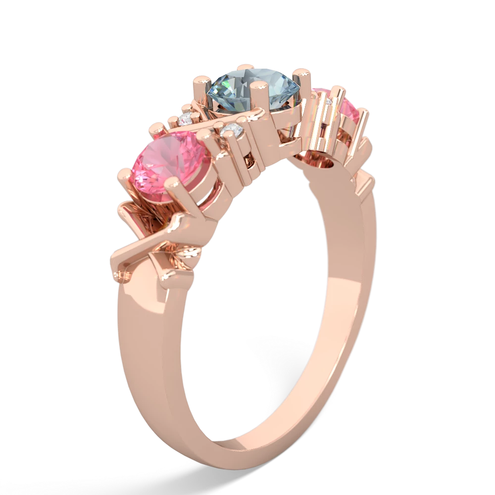 Aquamarine Hugs And Kisses 14K Rose Gold ring R5016