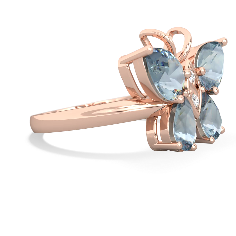 Aquamarine Butterfly 14K Rose Gold ring R2215