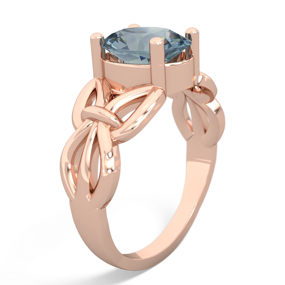 Aquamarine Celtic Knot Cocktail 14K Rose Gold ring R2377