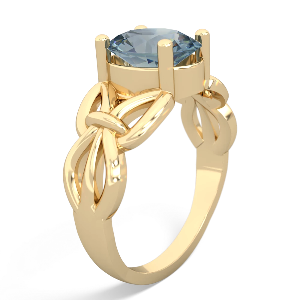 Aquamarine Celtic Knot Cocktail 14K Yellow Gold ring R2377