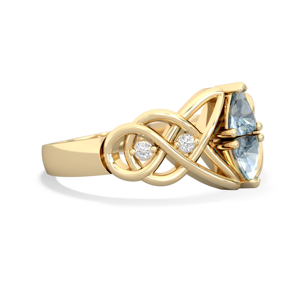 Aquamarine Keepsake Celtic Knot 14K Yellow Gold ring R5300
