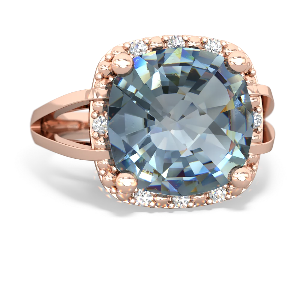 Aquamarine Art Deco Cocktail 14K Rose Gold ring R2498