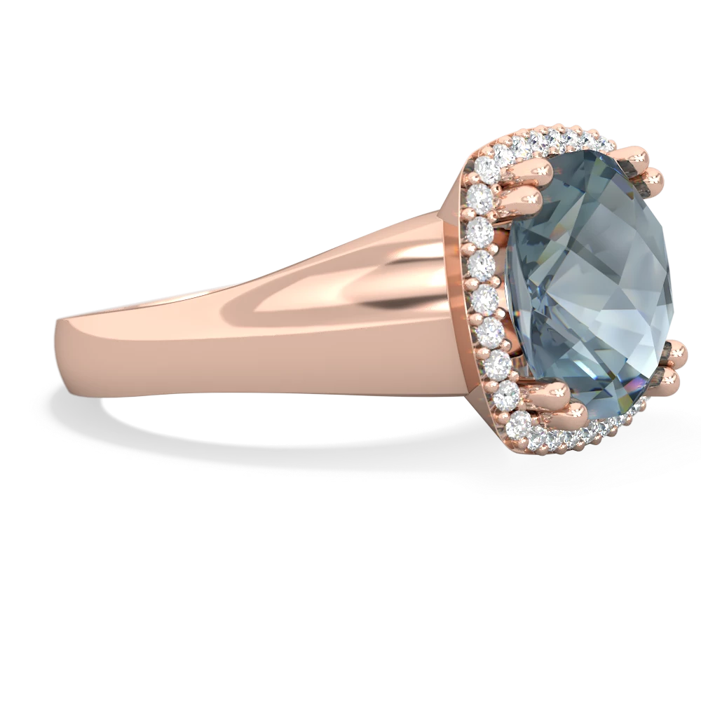 Aquamarine Halo Cocktail 14K Rose Gold ring R2544