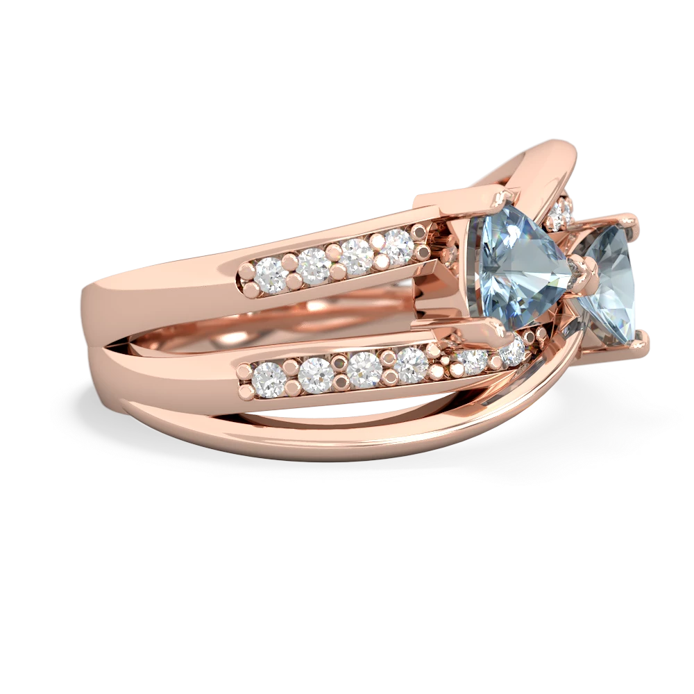 Aquamarine Bowtie 14K Rose Gold ring R2360