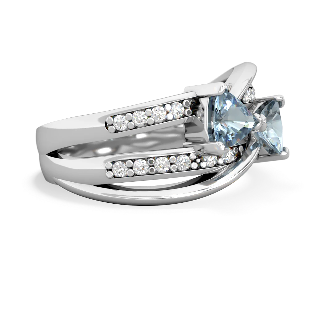 Aquamarine Bowtie 14K White Gold ring R2360