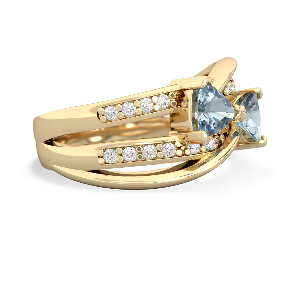 Aquamarine Bowtie 14K Yellow Gold ring R2360