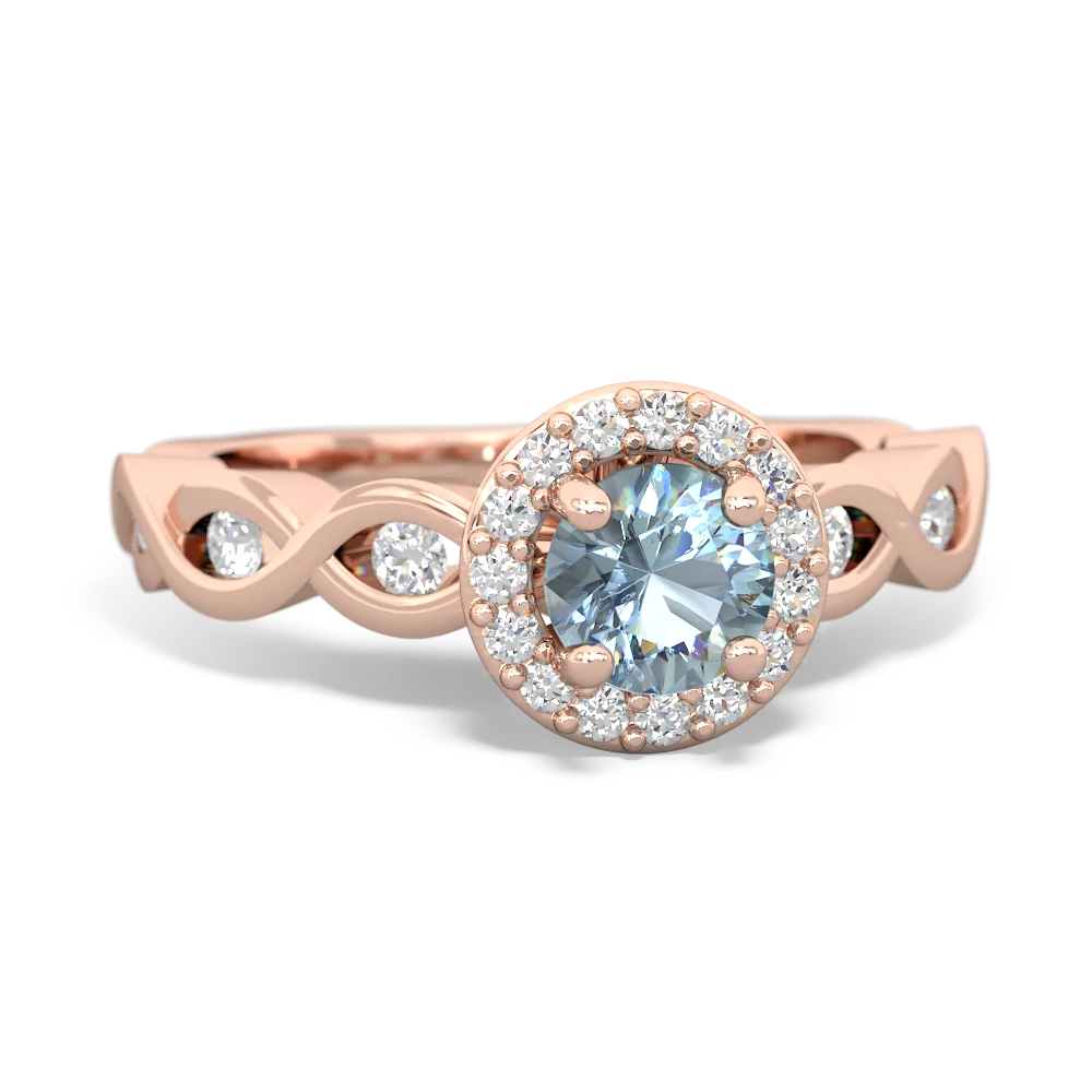 Aquamarine Infinity Engagement 14K Rose Gold ring R26315RH - front view