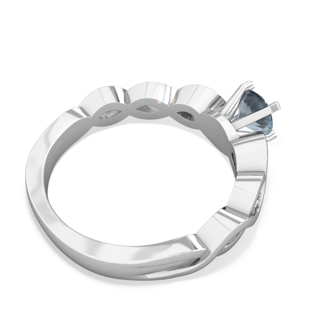 Aquamarine Infinity 5Mm Round Engagement 14K White Gold ring R26315RD