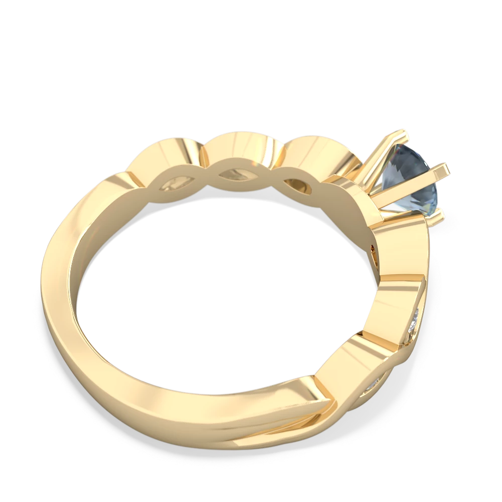 Aquamarine Infinity 5Mm Round Engagement 14K Yellow Gold ring R26315RD