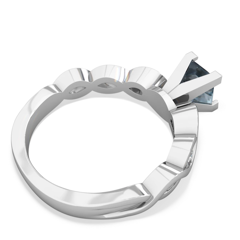 Aquamarine Infinity 5Mm Square Engagement 14K White Gold ring R26315SQ