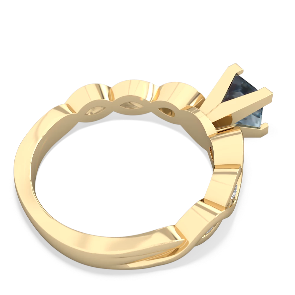 Aquamarine Infinity 5Mm Square Engagement 14K Yellow Gold ring R26315SQ