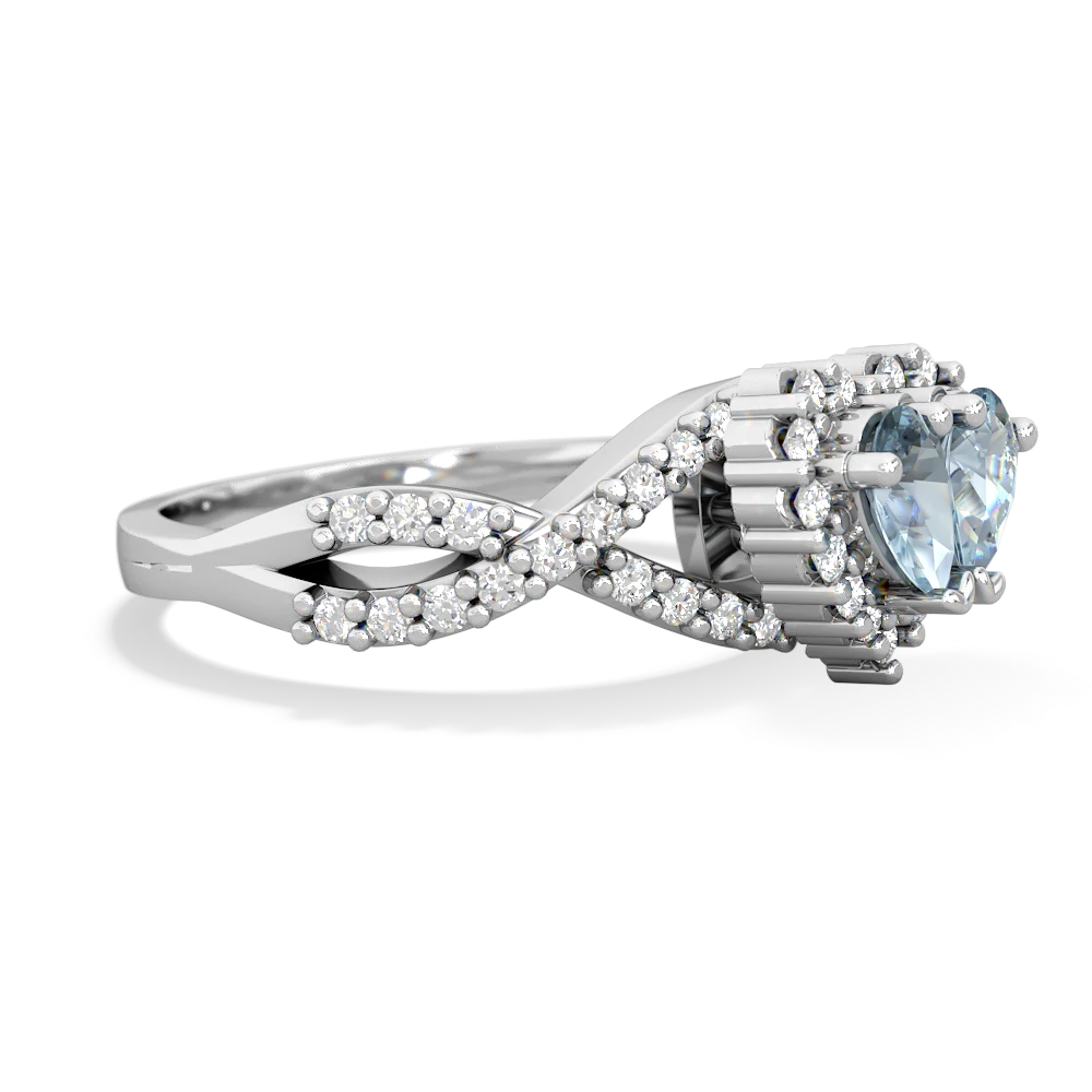 Aquamarine Diamond Twist 14K White Gold ring R2640HRT