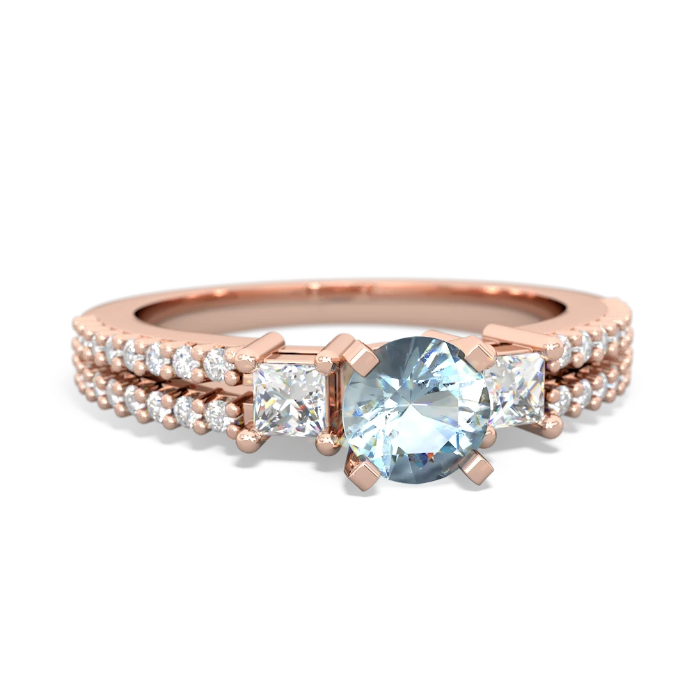 Aquamarine Engagement 14K Rose Gold ring R26435RD - front view