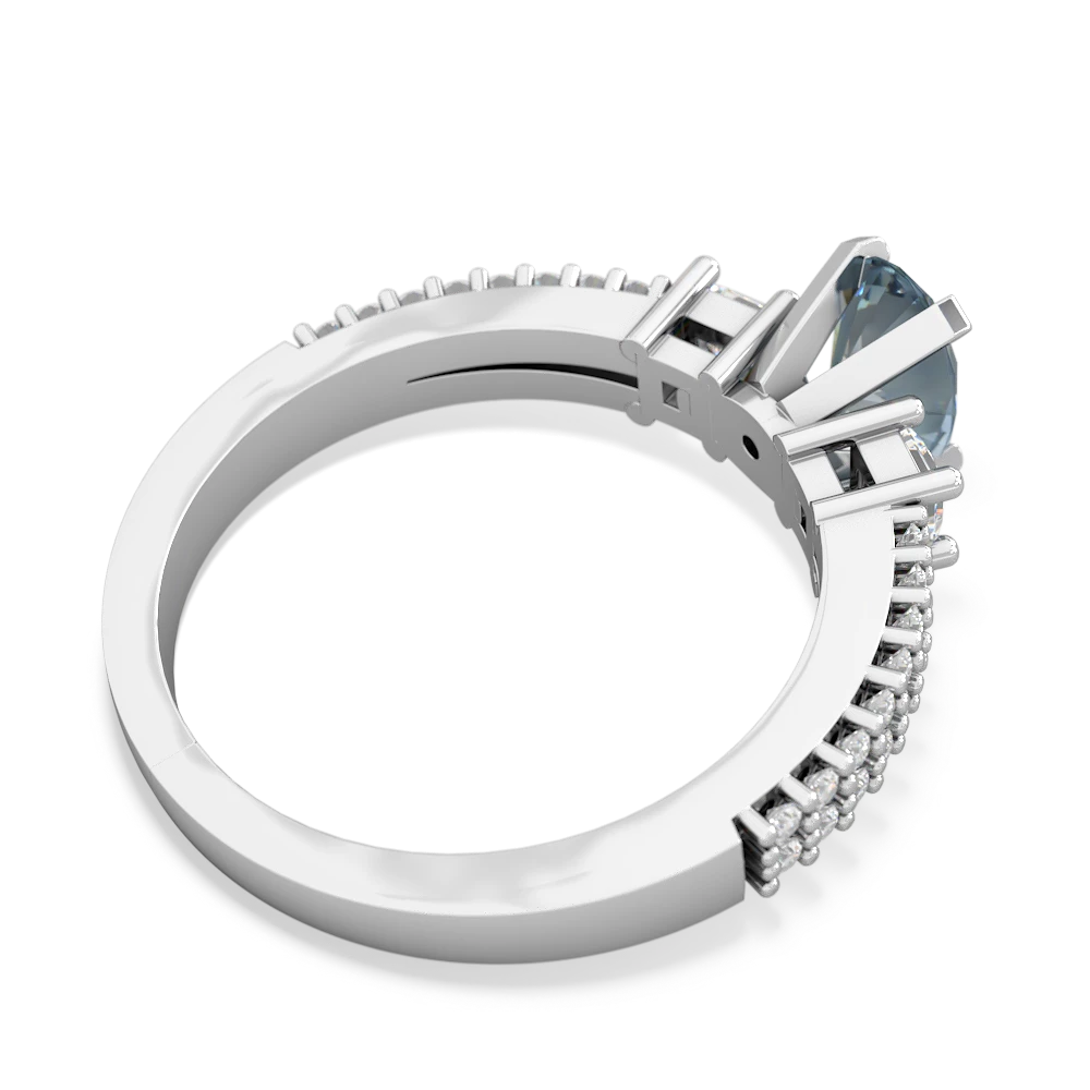 Aquamarine Engagement 14K White Gold ring R26437VL