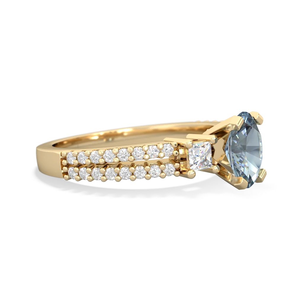 Aquamarine Classic 7X5mm Oval Engagement 14K Yellow Gold ring R26437VL