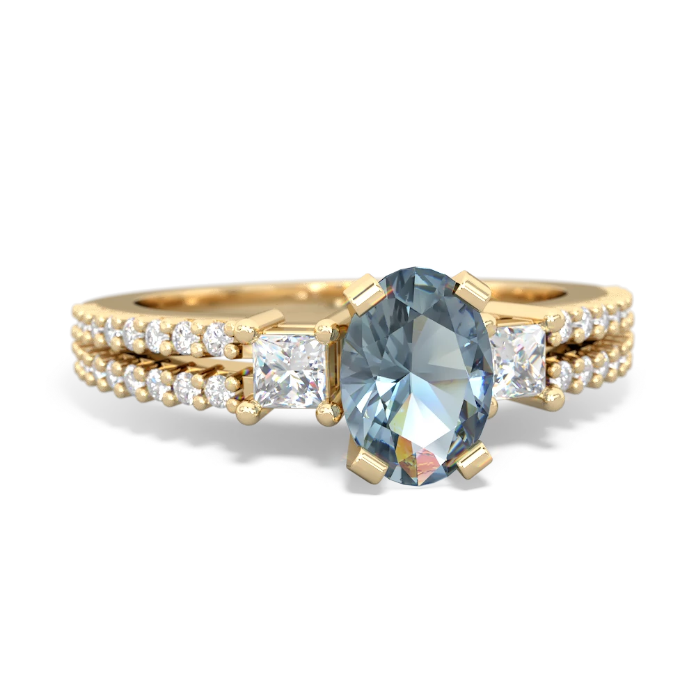 Aquamarine Engagement 14K Yellow Gold ring R26437VL - front view