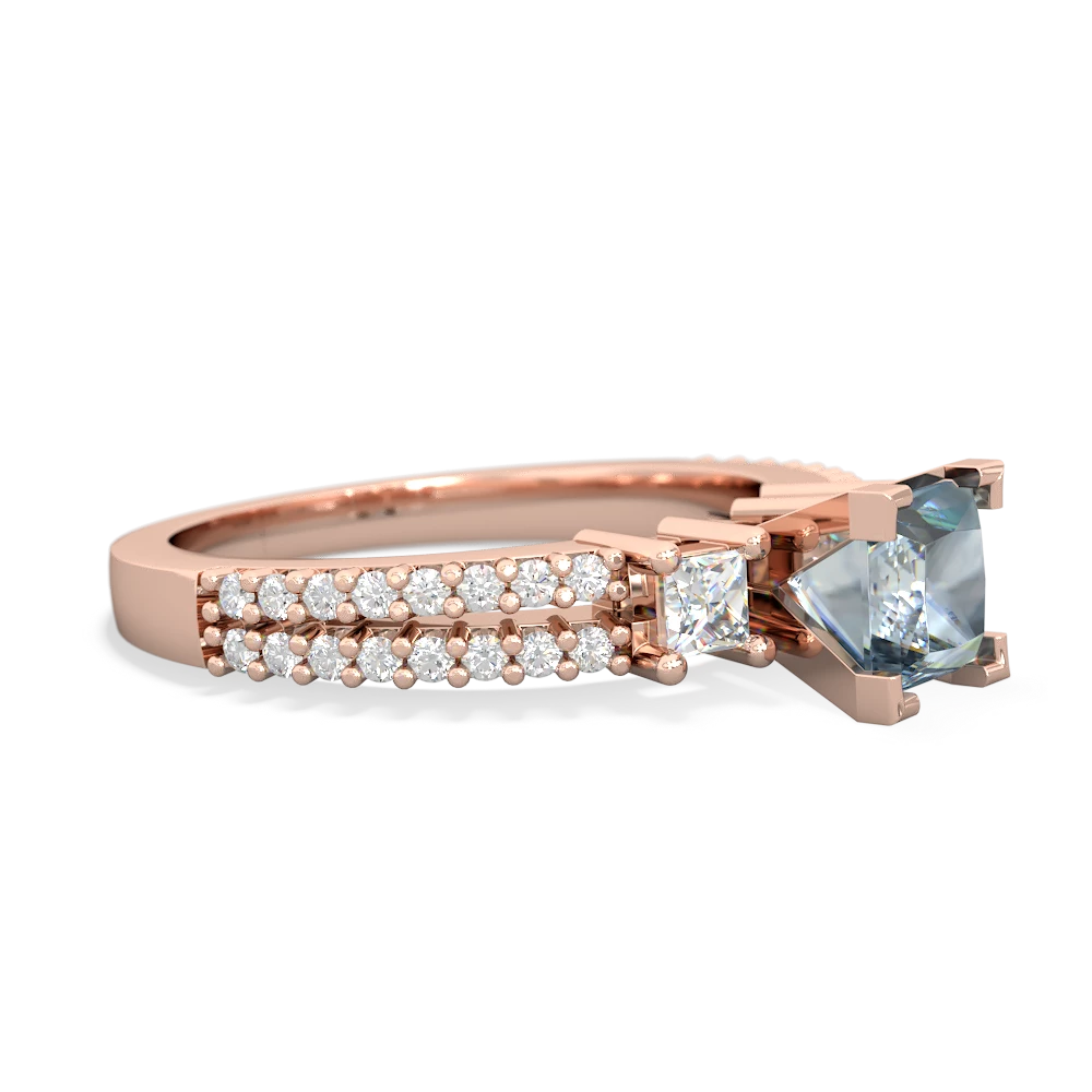 Aquamarine Classic 5Mm Square Engagement 14K Rose Gold ring R26435SQ