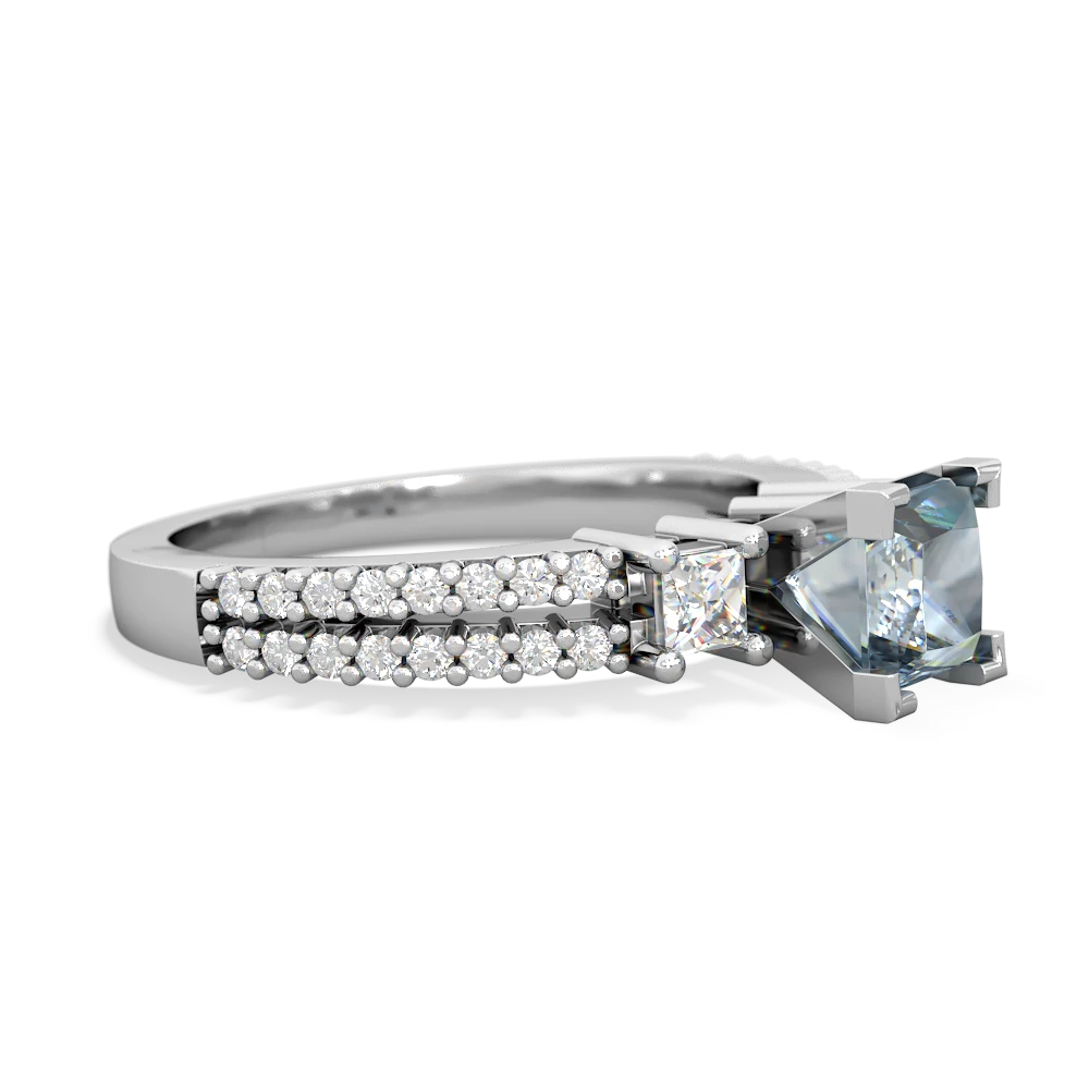 Aquamarine Classic 5Mm Square Engagement 14K White Gold ring R26435SQ